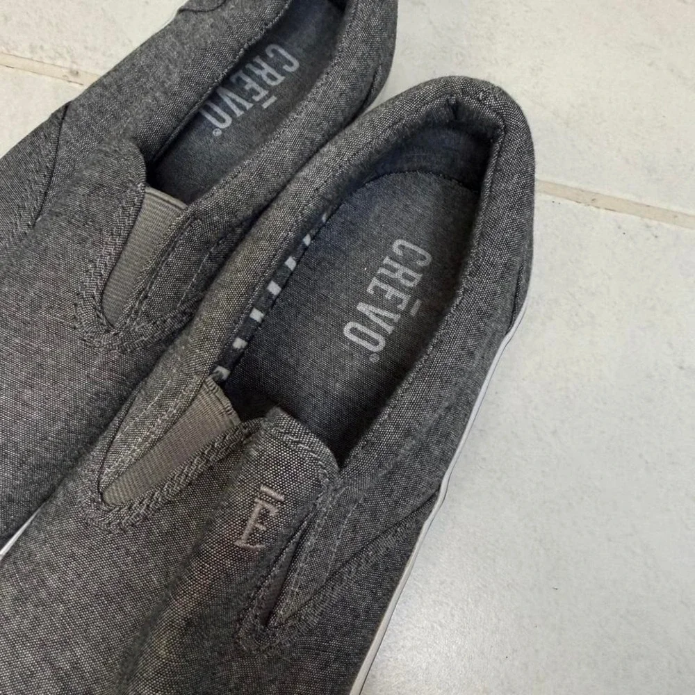 Crevo Boonedock II Grey Canvas‎ Slip-On Sneakers - Size Men's 11